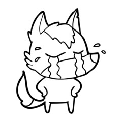 Fototapeta premium cartoon crying wolf