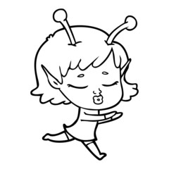 cartoon alien girl