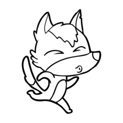 cartoon wolf running