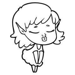 pretty cartoon elf girl