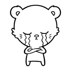 crying cartoon bear