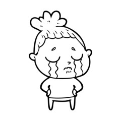 cartoon crying woman