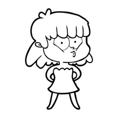 cartoon whistling girl