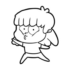 cartoon whistling girl