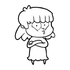 cartoon whistling girl