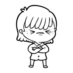 annoyed cartoon girl