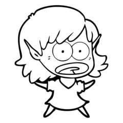 cartoon shocked elf girl