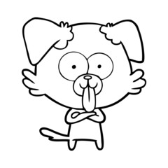 cartoon dog with tongue sticking out
