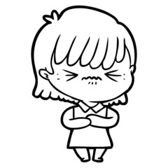 annoyed cartoon girl