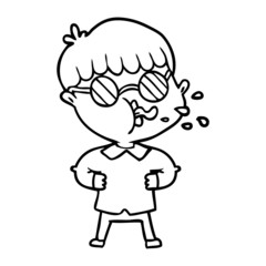 cartoon boy wearing spectacles