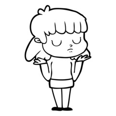 Obraz premium cartoon indifferent woman