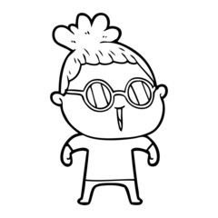 cartoon woman wearing spectacles