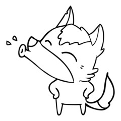 Obraz premium howling wolf cartoon