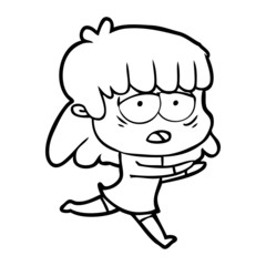 Obraz premium cartoon tired woman