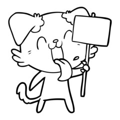 cartoon panting dog