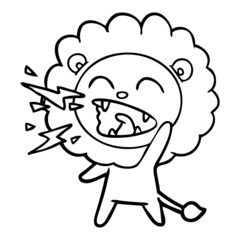 cartoon roaring lion