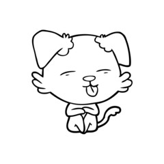 cartoon dog sticking out tongue
