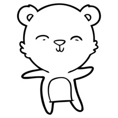 happy cartoon polar bear dancing