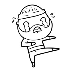 Obraz premium cartoon bearded dancer crying
