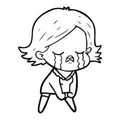 cartoon girl crying