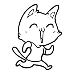 happy cartoon cat