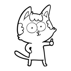 Obraz na płótnie Canvas happy cartoon cat