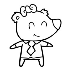 female bear in work clothes