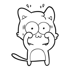 cartoon surprised cat