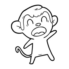 shouting cartoon monkey