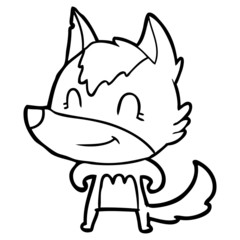 friendly cartoon wolf
