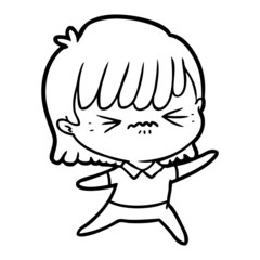 annoyed cartoon girl