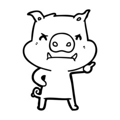 angry cartoon pig