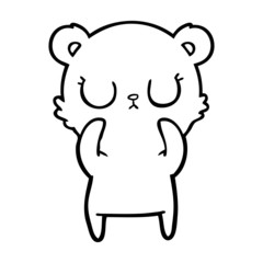 peaceful cartoon bear