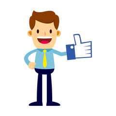 Businessman With Thumbs Up Like Symbol Foam