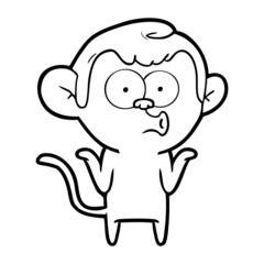 cartoon confused monkey