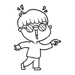 cartoon boy wearing spectacles