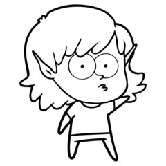 cartoon elf girl staring