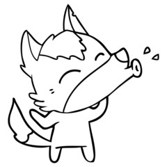 Obraz premium howling wolf cartoon