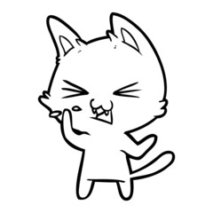 cartoon cat hissing