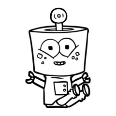 happy cartoon robot