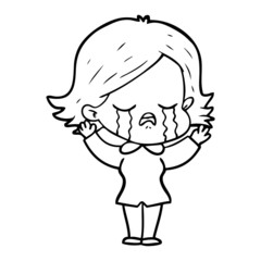 cartoon girl crying