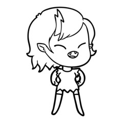 cartoon laughing vampire girl