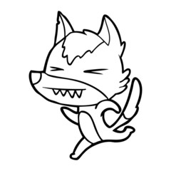 angry wolf running