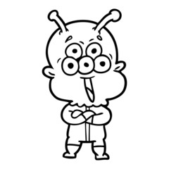 happy cartoon alien