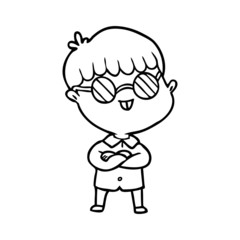 cartoon boy wearing spectacles