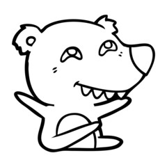 cartoon bear showing teeth