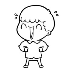 Obraz premium laughing cartoon man