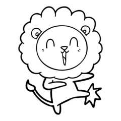 laughing lion cartoon