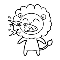 cartoon roaring lion