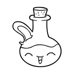cartoon happy bottle of olive oil